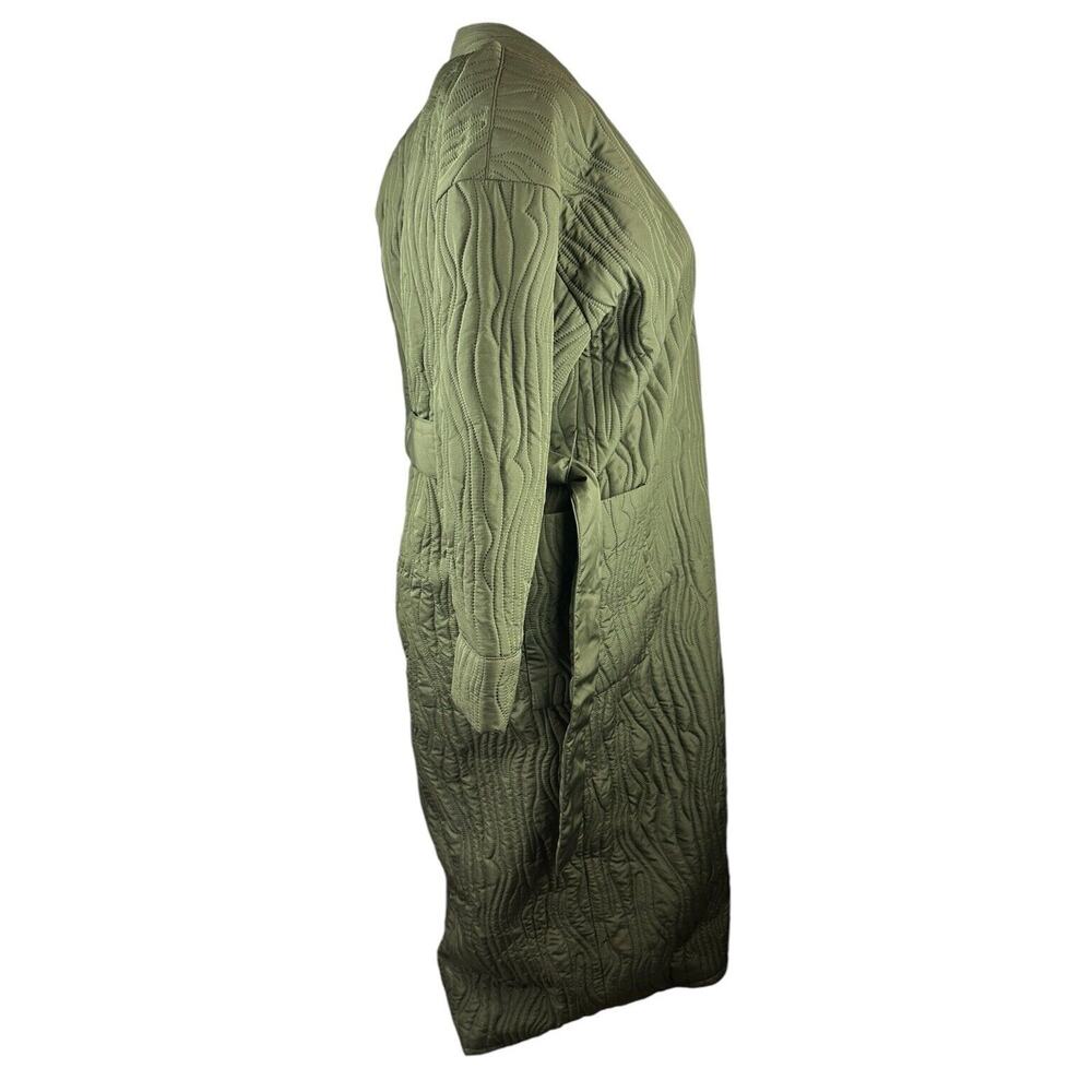 *Damaged* Calme Johnny Was Ava Quilted Wrap Belted Robe Coat Green Size XS *Flaw - Picture 12 of 16